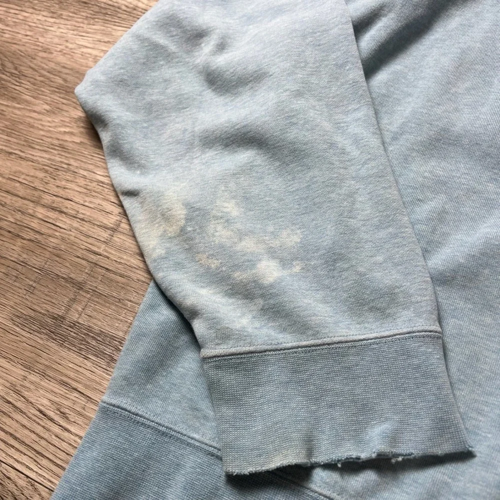 Peter‎ Millar Quarter Zip Pullover Mens XL Blue Cotton Distressed Frayed Cuffs